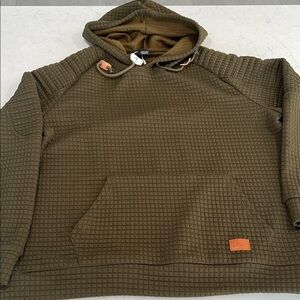 Coofandy Olive Green Textured Men's Hoodie size XXL